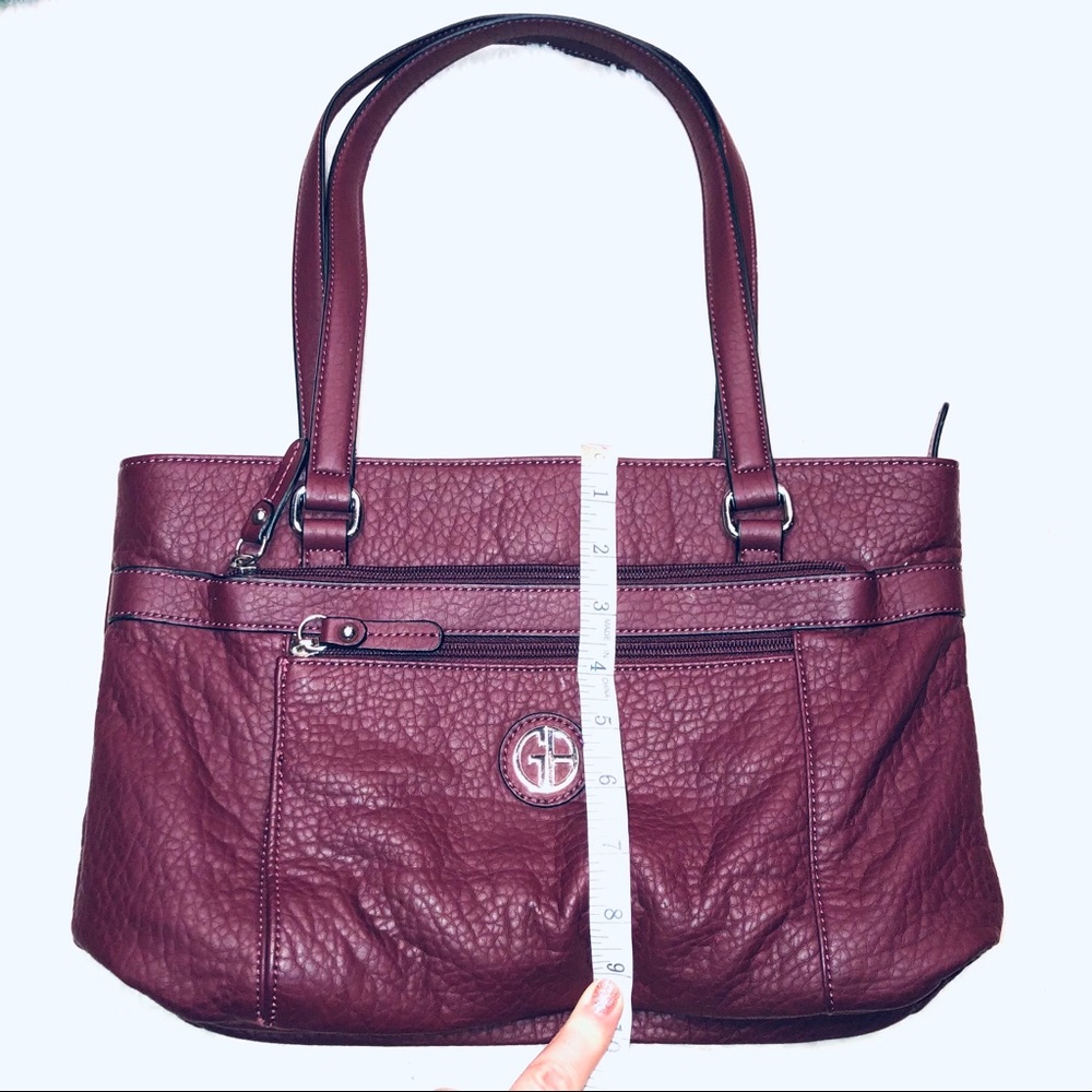 Gianni Bernini burgundy leather handbag